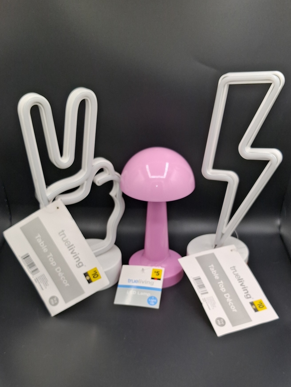 LED Lights- Set Of 3- Peace-Mushroom-Lightning- Kids Toys